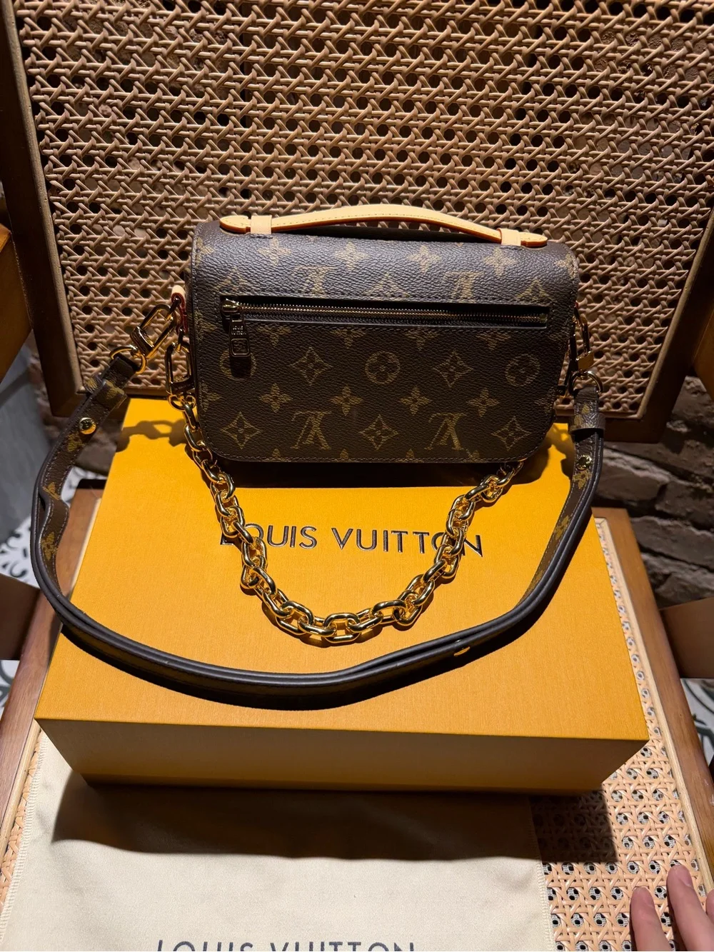 Louis Vuitton Monogram Canvas Crossbody with Gold Hardware